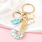 Resin & Acrylic Keychain, with Tassel Pendant and Iron Findings, Letter J, 10cm, pendant: 26~42mm.