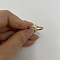 Brass Micro Pave Clear Cubic Zirconia Finger Rings, Real 14K Gold Plated, Letter J, Inner Diameter: 20mm