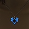 Luminous Alloy Pendants, Necklace, Halloween, Dragon/Skull/Horse/Gun, Blue, 17.72 inch(45cm)