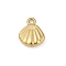 304 Stainless Steel Charms,  Real 18K Gold Plated, Shell Shape, 9.5x7.5x2.5mm, Hole: 1.2mm