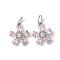 Brass Micro Pave Cubic Zirconia Pendants, Flower Charms, Rack Plating, Lasting Plated, Cadmium Free & Lead Free, with Jump Ring, Lavender Blush, 14.5x12.5x4.5mm, Hole: 4.5mm
