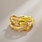 Brass Micro Pave Cubic Zirconia Finger Rings, Golden, US Size 6(16.5mm)