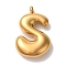 Ion Plating(IP) 304 Stainless Steel Pendants, Balloon Letter Charm, Golden, Letter S, 25.5x16.5x6mm, Hole: 2mm