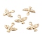 Brass Charms, Cadmium Free & Lead Free, Bird, Real 24K Gold Plated, 8.5x9x1mm, Hole: 1.2mm