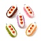 Opaque Resin Pendants, Bread, Platinum, 32~33x15~16x14.5~15mm, Hole: 2mm