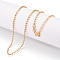 Brass Ball Chain Necklaces, with M Clasps, Real 18K Gold Plated, 18.50x0.08 inch(470x2mm)