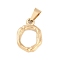 304 Stainless Steel Pendants, Bamboo Style, Letter, Ion Plating(IP), Real 18K Gold Plated, Letter.O, 19x13x3mm, Hole: 3x7mm