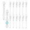 12Pcs Iron Bar Pendant Decorations, with Alloy Swivel Lobster Claw Clasps, Platinum, 120mm