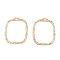 Brass Pendants, Rectangle, Real 14K Gold Plated, 20.5x16.5x1.5mm, Hole: 2.5x1.2mm