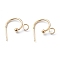 304 Stainless Steel Half Hoop Earrings, Real 24K Gold Plated, 15.5x12.5x2.4mm, Pin: 0.7mm