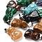 Natural & Synthetic Mixed Gemstone Pendants, with 201 Stainless Steel Finding, Cat, 24~25x15~16x9~10mm, Hole: 4.5x7mm
