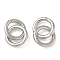 Brass Linking Rings, Interlocking Ring, Cadmium Free & Lead Free, Long-Lasting Plated, Platinum, 20x12x12mm, Inner Diameter: 8mm