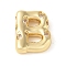 Brass Micro Pave Clear Cubic Zirconia Pendant, Letter A~Z, Letter B, 21.5x17x6mm, Hole: 4mm