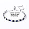 Brass Micro Pave Cubic Zirconia Slider Bracelets for Woman, Square, Marine Blue, Inner Diameter: 6-3/4 inch(17cm)