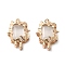 Brass Glass Pendants, Rectangle, Faceted, Light Gold, White, 22x15x5.5mm, Hole: 1.3mm