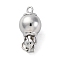Brass Box Clasps, Round, Platinum, 29mm, Hole: 1.2mm