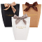 Paper Bags, Gift Bags, Wedding Bags, Rectangle with Polyester Ribbon, Mixed Color, Bags: 16.5x13.5x6cm, Ribbon: 45x2.5cm