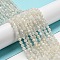 Natural Moonstone Beads Strands, Faceted, Round, Grade AB, 4mm, Hole: 0.5mm, about 107pcs/strand, 15.35 inch(39cm)