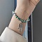 Alloy Turkiye Hamsa Hand Pendant Bracelets, Blue Evil Eye Beaded Jewelry for Women