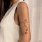 Stylish Iron Cuff Bangles, Screw Thread, with Natural Gemstone, Golden, Inner Diameter: 3-1/2 inch(9cm)