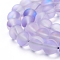 Synthetic Moonstone Beads Strands, Holographic Beads, Dyed, Frosted, Round, Medium Purple, 8mm, Hole: 1mm, about 45~47pcs/strand, 14~15 inch