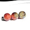 30Pcs Gradient Color & UV Plating Rainbow Iridescent Opaque Resin Beads, with Glitter Powder, Round, Red, 8mm