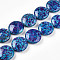 Synthetic Turquoise Beads Strands, Spray Painted, Flat Round, Royal Blue, 24x6.5mm, Hole: 0.9mm, about 16pcs/strand, 15.08''(38.3cm)
