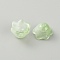 Glass Beads, Flower, Light Green, 11~11.5x7.5mm, Hole: 1.2mm