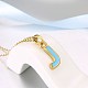 Fashion Tin Alloy Enamel Initial Pendant Necklaces NJEW-BB20973-J-5