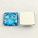 Floral Pattern Glass Flatback Square Cabochons for DIY Projects X-GGLA-S022-15mm-37-2