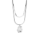 Stainless Steel Round Snake & Link Chains Double Layer Necklaces LK2067-2-1