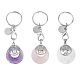 SUPERFINDINGS 3Pcs Tree of Life Gemstone Keychain Natural Chakra Crystal Key Ring Lucky Charms ID Tag Key Ring for Women Girls KEYC-PH01449-1