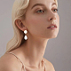 Anattasoul 4 paia 4 stile squisito plastica imitazione perla bordata ciondolano gli orecchini della vite prigioniera EJEW-AN0002-09-4