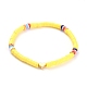 Bracelets extensibles faits main en pâte polymère heishi BJEW-JB05077-02-1