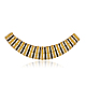 Ton doré alliage strass émail courbe perles tubulaires RB-J265-06G-1