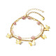 Ensemble de bracelets de cheville en perles de quartz fraise naturelle pour fille femme AJEW-AN00450-03-1