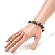 Natural Lava Rock & Synthetic Black Stone & Hematite Stretch Bracelet BJEW-JB08169-3