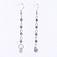 Natural Gemstone Dangle Earrings EJEW-JE02693-2