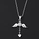 Fashion Silver Color Plated Brass Micro Pave Cubic Zirconia Pendant Necklace for Ladies NJEW-BB08792-2