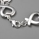 Fashionable Brass Heart Link Bracelets For Women BJEW-BB12540-2