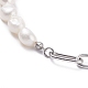 Natürliche Keshi-Perlenkette mit 304 Büroklammerkette aus Edelstahl für Frauen NJEW-JN03849-4