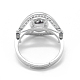 Componentes del anillo de dedo de plata de ley 925 ajustables STER-L055-031P-3
