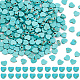 Sunnyclue 4 brins de perles synthétiques teintées en forme de cœur turquoise G-SC0002-61A-1