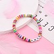 Polymer Clay Heishi Beads Stretch Bracelets BJEW-JB05710-03-4