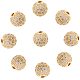 NBEADS 8mm Brass Clear Gemstones Cubic Zirconia CZ Stones Pave Micro Setting Disco Ball Spacer Beads ZIRC-NB0001-09-1