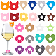 Benecreat 24 pz 24 stili feltro charms bicchiere di vino AJEW-BC0004-23-1