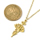304 Halskette mit Lotusanhänger aus Edelstahl NJEW-JN04561-02-4