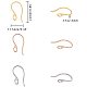 PandaHall Elite about 45 pcs 3 Colors 304 Stainless Steel Earring Hooks Ear Wire with Loop for DIY Earring Jewelry Craft Making STAS-PH0019-05-2