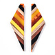 透明樹脂とウォールナット材のビッグペンダント  四角形の羽のチャーム  サンゴ  51.5x14.5x3.5mm  穴：2mm RESI-TAC0017-52-B01-2