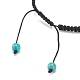 2 Stück 2-farbiges Armbandset mit geflochtenen Perlen aus synthetischem Türkis (gefärbt) BJEW-JB08380-7